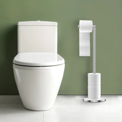 Badezimmer-Papierhandtuchhalter, vertikaler Toilettenpapierhalter aus Edelstahl, perforationsfreier, bodenstehender Toilettenpapierhalter