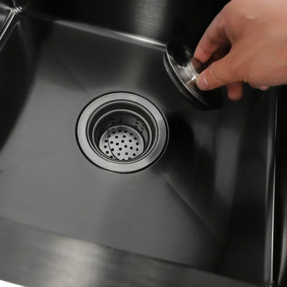 Küchenspüle aus Edelstahl 201 mit Wasserhahn, Seifenspender für Häuser, Restaurants, Wäschezimmer, Keller, 45 x 40 x 20 cm