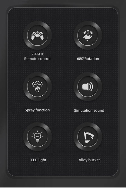 Alloy Rc Excavator Truck Toy Kids Remote Control Engineering Trucks Electric Vehicle Machine Games for Kids Boys Birthday Gifts.