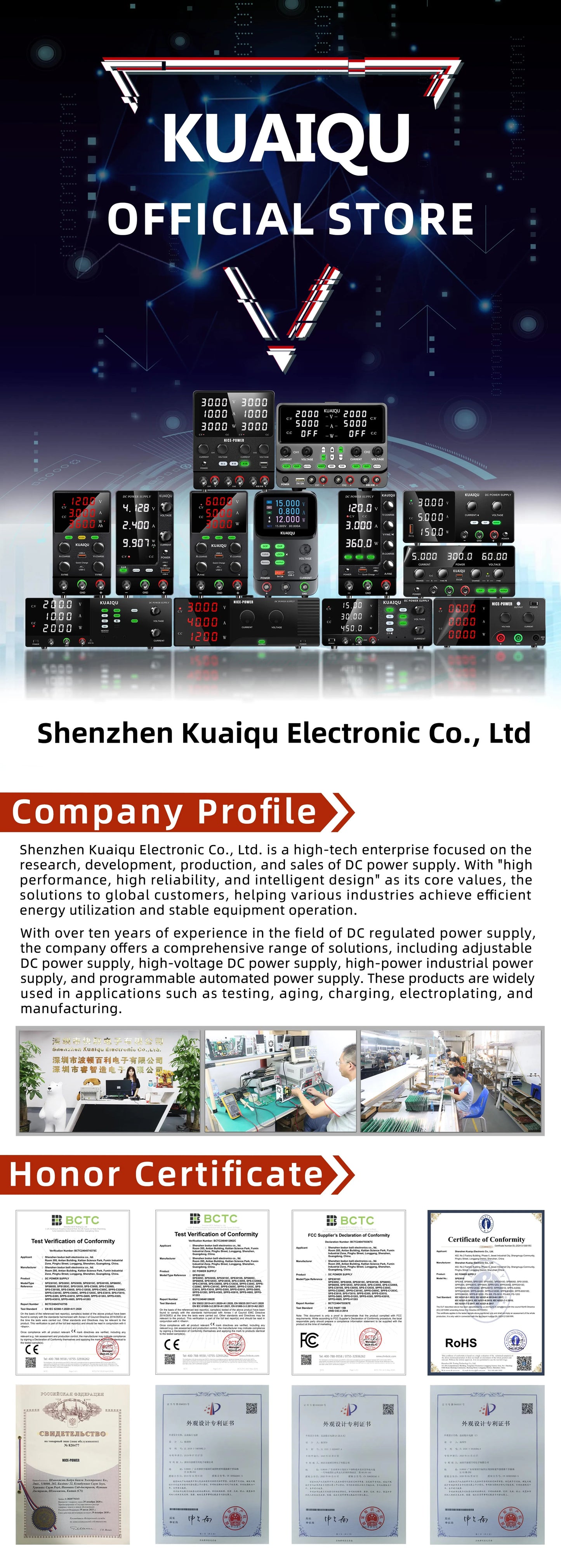 KUAIQU Upgrade Variable Adjustable Switching DC Power Supply 30V 10A Bench Power Supply 60V 5A,OCP OVP OUTPUT Switch, SPS-C3010S.