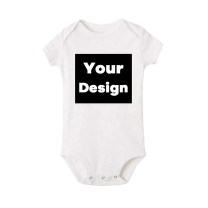 DIY IHR DRUCK ODER LOGO Neugeborenen-Anpassungs-Body, Langarm- und Kurzarm-Overall, einfacher, maßgeschneiderter TEXT-Babyspielanzug.