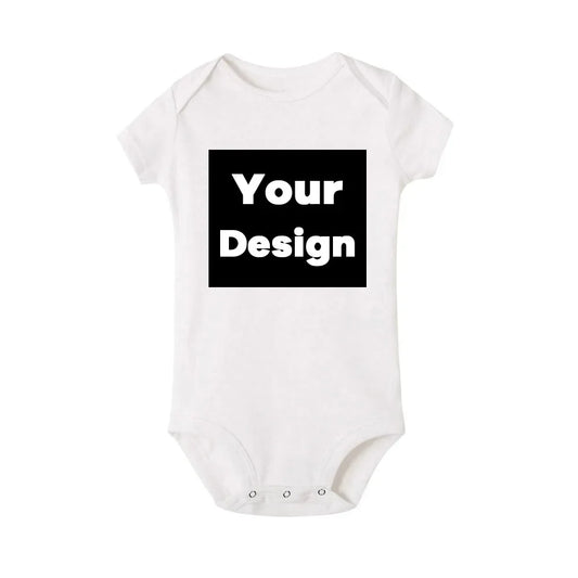 DIY IHR DRUCK ODER LOGO Neugeborenen-Anpassungs-Body, Langarm- und Kurzarm-Overall, einfacher, maßgeschneiderter TEXT-Babyspielanzug.