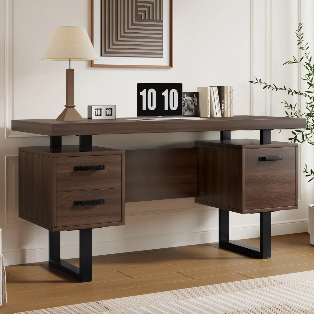 Moderner Schreibtisch mit integriertem MDF-Desktop, geräuschloser Schublade, ideal für Heimbüro und Arbeitszimmer, praktischer Arbeitsplatz