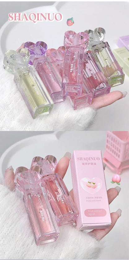 Plumping Jelly Lip Gloss Lasting Moisturizing Transparent Lip Oil Water Light Mirror Peach Lipstick Women Lips Makeup Cosmetics.