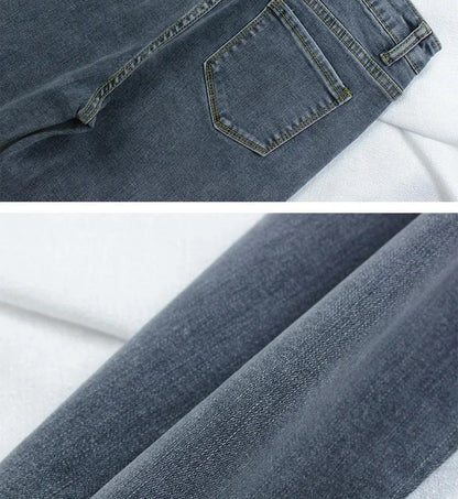 Black Grey Jeans Women's Spring Autumn Winter High-Waisted Petite Stretchy Tight Small Footed Pants Slimming Pencil Leggings.