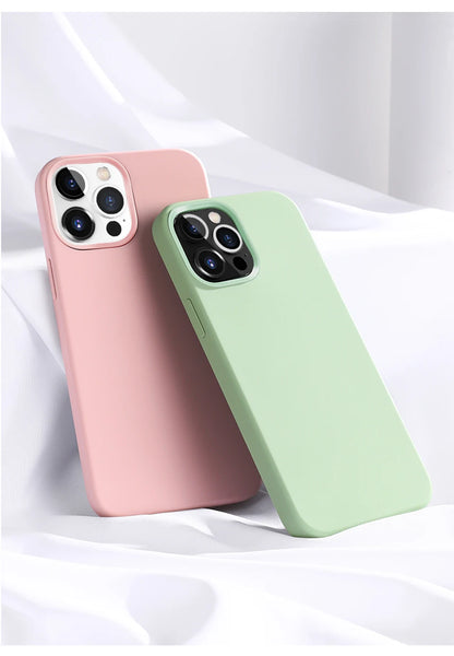 Luxury Liquid Silicone Phone Case for APPLE iPhone 11 13 12 14 15 16 Pro Max Cases for iPhone 15 Plus Shockproof Protector Cover.