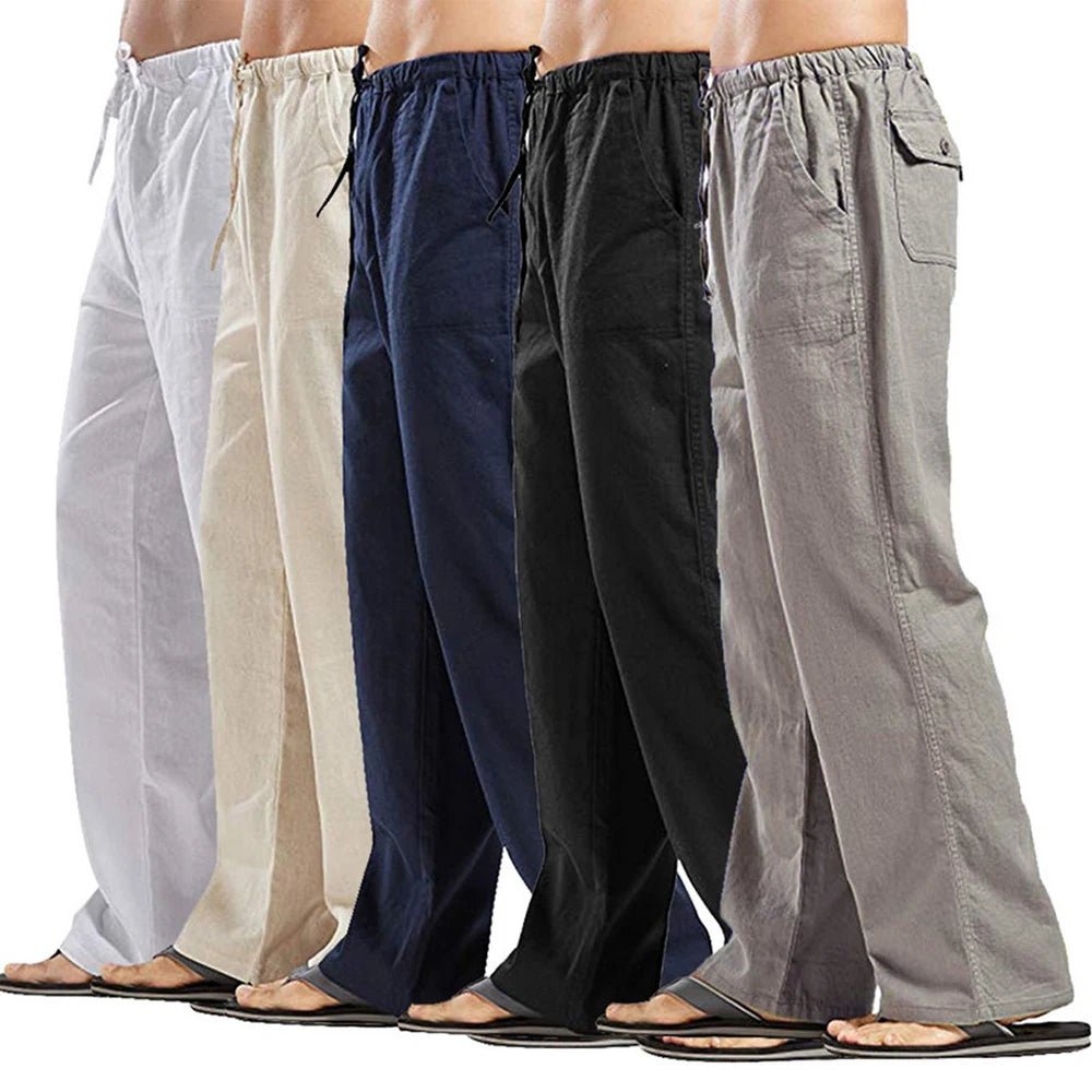 Men's Pants Loose Cool Casual Long Pants Elastic Waist Long Pant Casual Large Size Streetwear Lightweight Trousers.