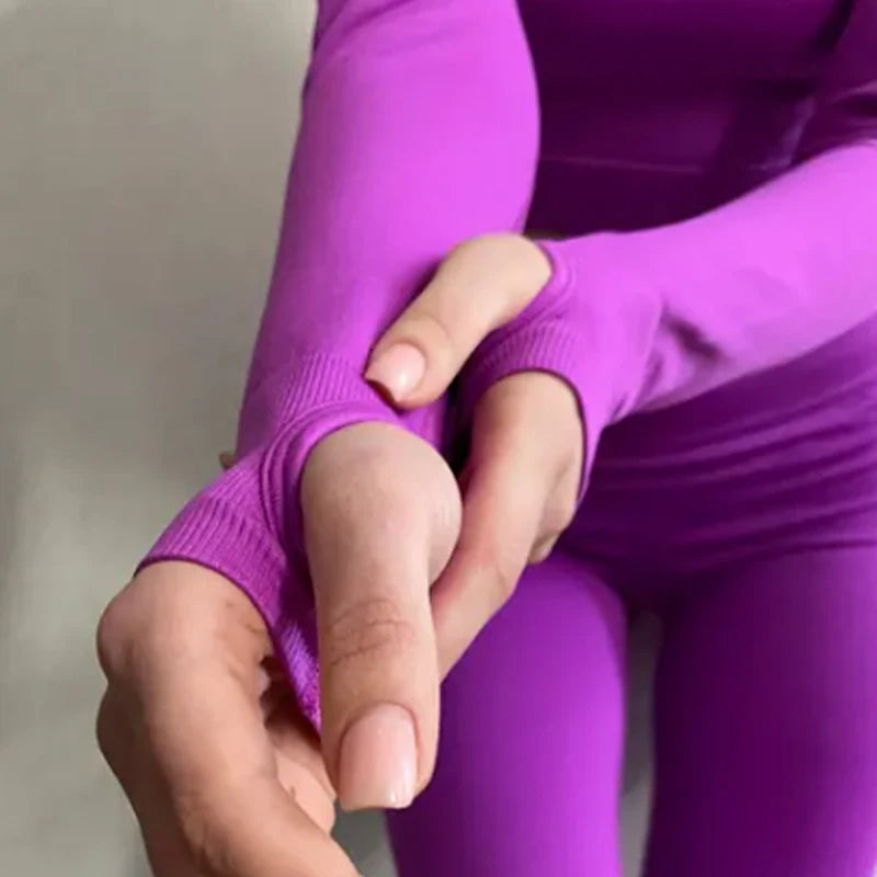 Seamless Women's T-shirt Sports Female Clothing Fitness Long Sleeve Tops with Thumb Hole Gym Running Shirts Workout Sportswear.