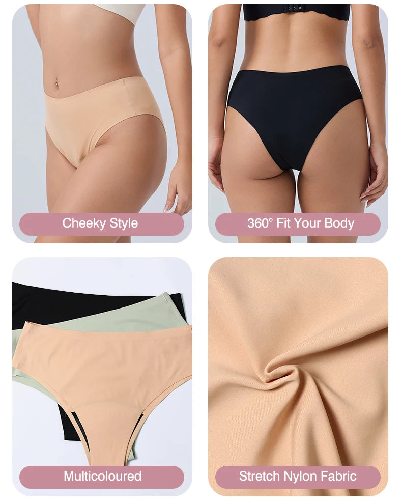 Seamless Women's Leakproof Period Panties Breathable Reusable Washable Tampon-free Menstrual Underwear period Sanitary Pants.