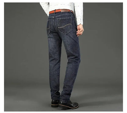 Wthinlee Neue Business männer Jeans Casual Gerade Stretch Mode Klassische Blau Schwarz Arbeit Denim Hosen Männliche Marke Kleidung.