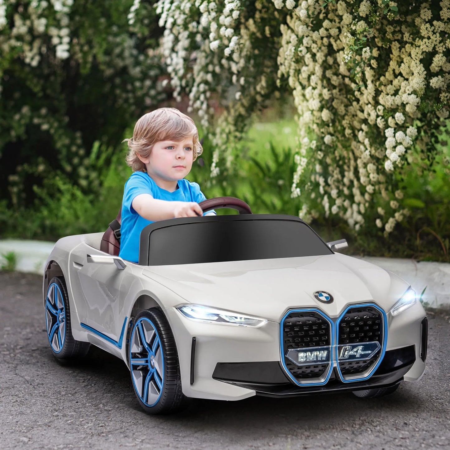 Homcom Electric Car for Children 37-72 Months with Mp3 Music 115X67X45 cm White.