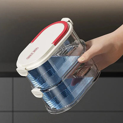 Portable Storage Box Onion Ginger and Garlic Seasoning Jar Can Be Stacked Sealed Storage Jar Packaging Fresh-keeping Box.