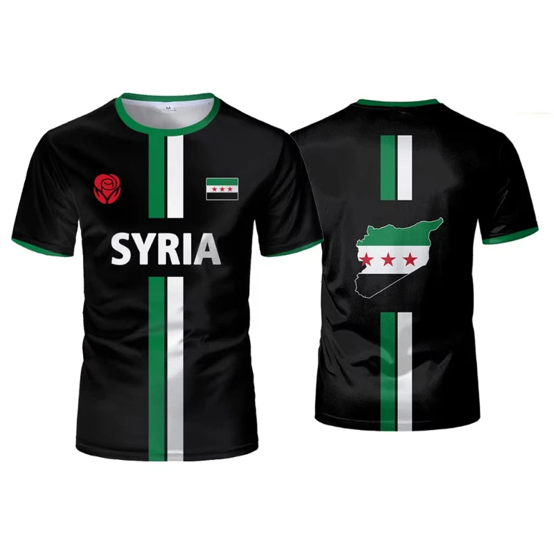 Syria Football T Shirts Men's Sports T-shirts Syrian Flag Street Oversized Tops Unisex Casual Graphic Tees Tops Y2k Mens Gifts.