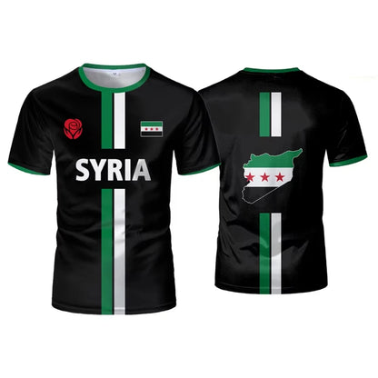 Syria Football T Shirts Men's Sports T-shirts Syrian Flag Street Oversized Tops Unisex Casual Graphic Tees Tops Y2k Mens Gifts.