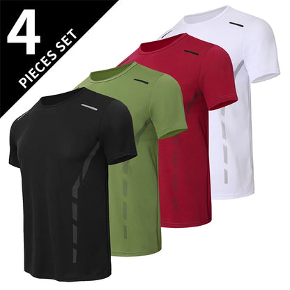 1/2/4 Piece Men's Quick Drying Sports Suit Casual Breathable Short Sleeved T-shirt Pocket Versatile Shorts For Teenagers To Wear