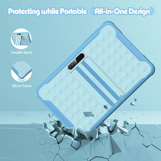 Pritom 10 Inch Kids Tablet Android 13 Go WIFI Quad Core Processor 2GB RAM 64GB ROM YouTube with Case.