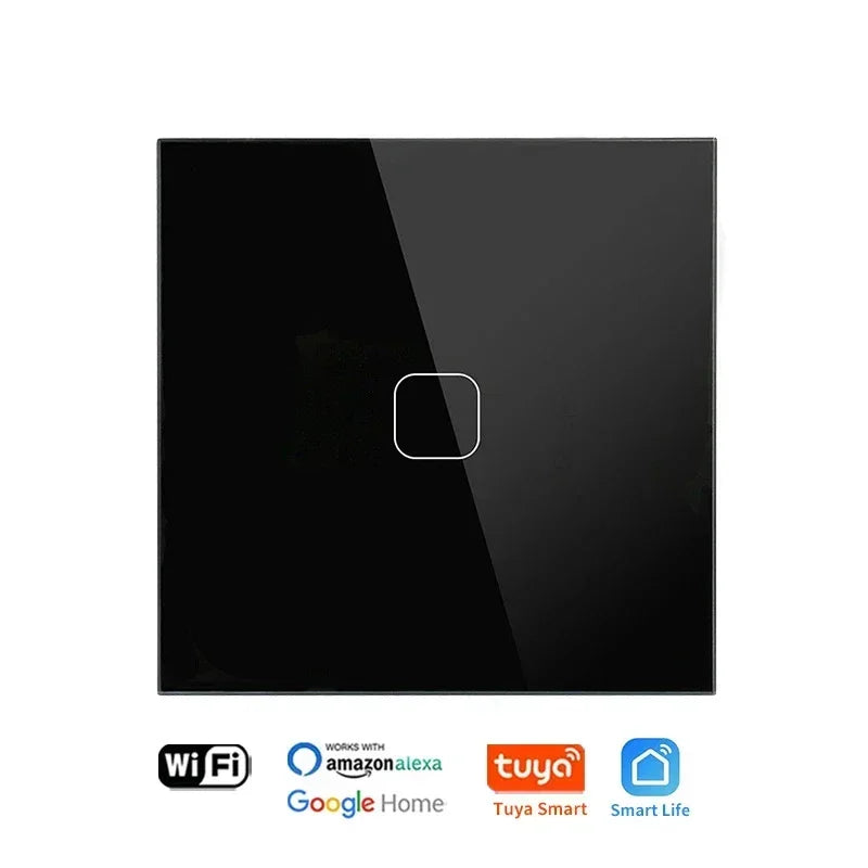 Smart Switch ohne Neutralleiter 1 2 3 4 Gang Wifi Wandleuchte Touch-Schalter Eu 220 V Tuya Smart Home unterstützt Alexa Google Home