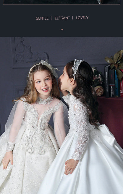 Mädchen Erstkommunion Kleid Blumen mädchen Hochzeit Pailletten Kleider für Kinder Klavier Leistung Vestidos Kinder Festzug Ballkleid.