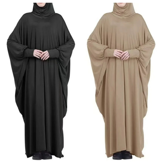 2025 New Ramadan Eid Hooded Muslim Abaya Women One Piece Amira Prayer Garment Hijab Dress Turkey Kaftan Robe Maxi Gown Clothing.