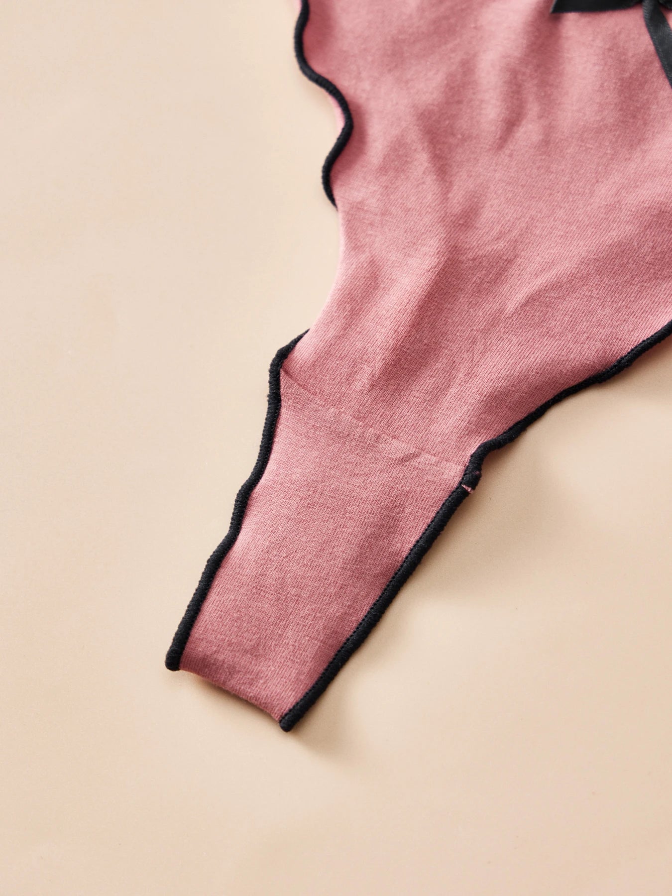 4pcs women's cotton solid color thong sexy comfortable women's underwear daily breathable T-back knitted bow cute girl low-waist.
