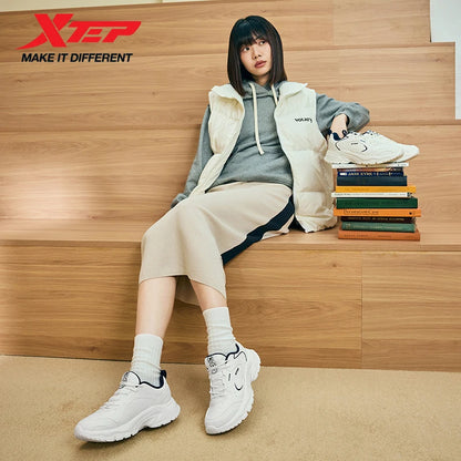 Xtep Women's Casual Shoes 2024 Winter Trendy Retro Durability Comfortable Sneakers Stability Sports Shoes 876418320008.
