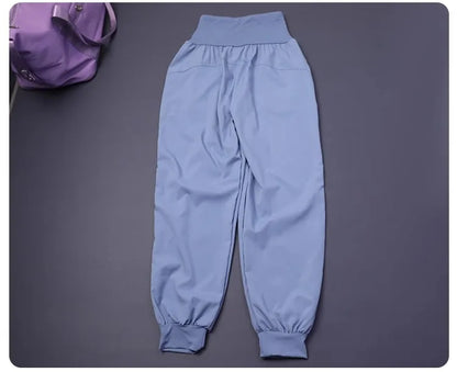 Damen-Fitness-Yogahose mit hoher Taille und Tasche, lockere Bündchen, Knöchel, Workout, Laufen, Training, Sport, Jogginghose, schnell trocknende Haremshose.