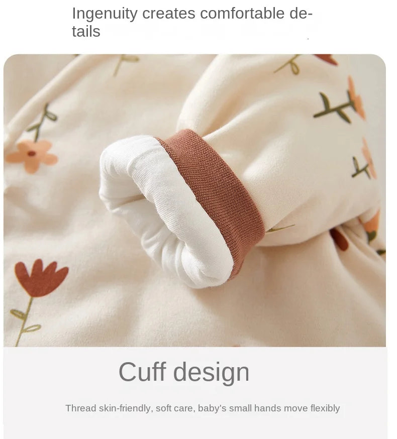 Neugeborene Schmetterlings kleidung Kletter kleidung verdickt Doppels chicht warme Baumwolle bedruckte Mönchs kleidung Herbst und Winter.