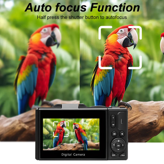 Compact Digital Photography Camera 4K 18X Digital Zoom Vintage Vlog Video Recorder YouTube 180° Flip Screen Selfile WiFi Web Cam.