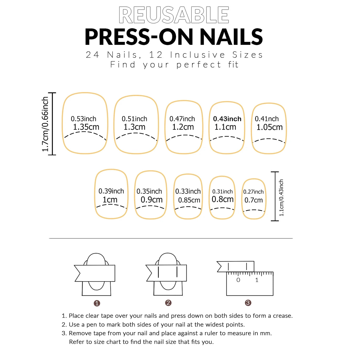 ARTAUG 24PCS Short Press On Nails Square Pink Fingertip White French Trim Press On Nails Full Cover Fake Nails Set Nail