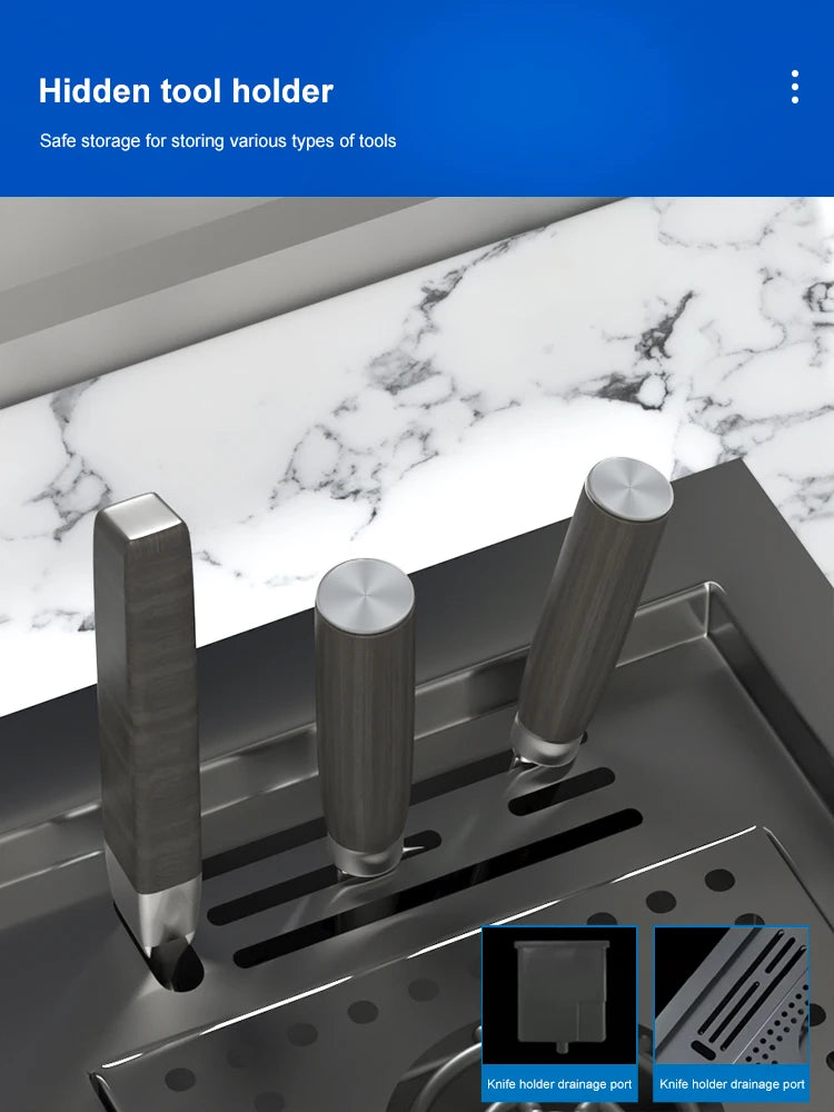 Neues abgestuftes Edelstahlspülbecken für die Küche, multifunktionale Tassenwaschbecken, Geschirrspülbecken, großes Einzelschlitz-Waschbecken