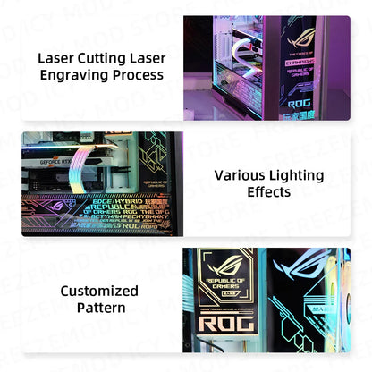 Mirror MOD RGB Lighting Panel Customize PC Case VGA Backplate Side Panel PC Cabinet A-RGB Colorful AURA SYNC Water Cooling Plate.