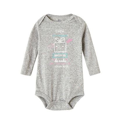 Papa, ich bin dein Geschenk, Baby-Body, Spanien, Vatertag, Jungen- und Mädchen-Säuglingsspielanzug, langärmelig, warmer Overall, bestes Geschenk zum Vatertag.