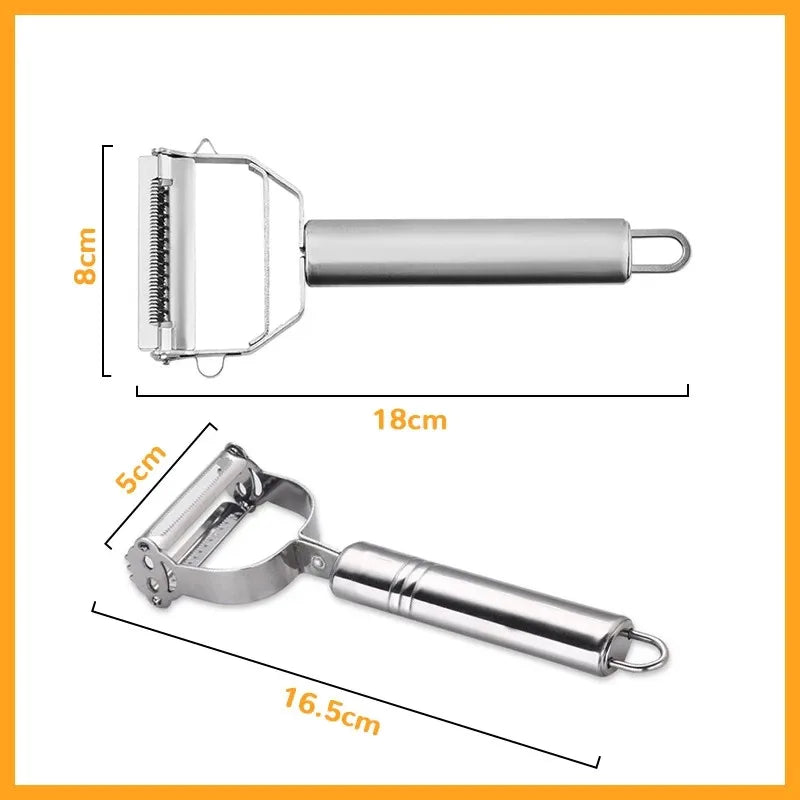 Kitchen Vegetable Peeler Stainless Steel Melon Planer Double-Head Peeler Household Multiple-Function Fruit And Vegetable Peeler.