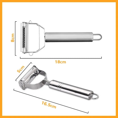 Kitchen Vegetable Peeler Stainless Steel Melon Planer Double-Head Peeler Household Multiple-Function Fruit And Vegetable Peeler.