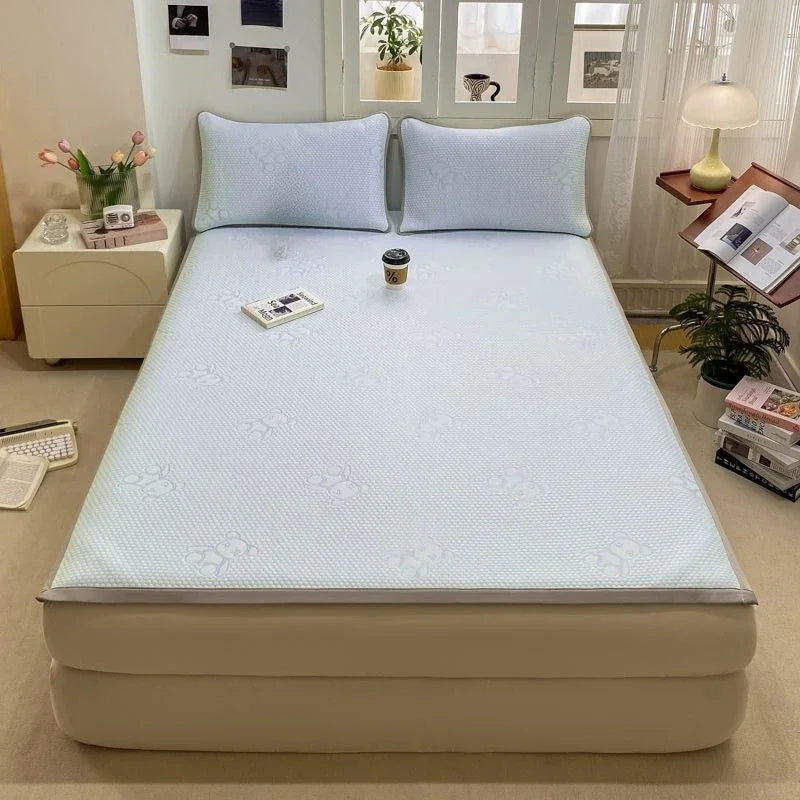 Summer Cooling Quilted Mattress Protector Cover Thickened Breathable Mattress Topper for Single Double Queen King Size Bed