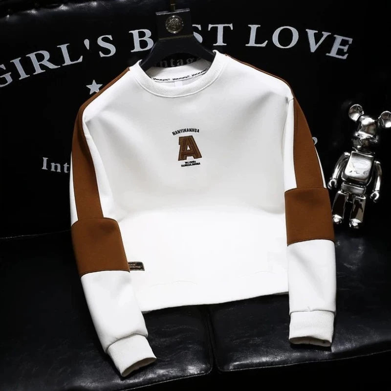 Kontrast Patchwork Plus Größe Trend Hoodies Sweatshirts männer Frühling Herbst Langarm Harajuku Tops Mode Lässig Männer Kleidung.