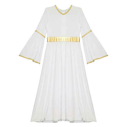Kinder Mädchen Engel Kostüm Weiß Griechischer Gott Robe Halloween Cosplay Kleid Rollenspiel Karneval Performance Kleid mit Flügeln Dress Up.