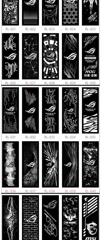 Mirror MOD RGB Lighting Panel Customize PC Case VGA Backplate Side Panel PC Cabinet A-RGB Colorful AURA SYNC Water Cooling Plate.