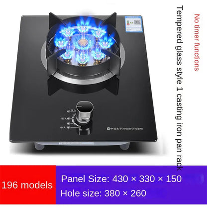 Gas Stove Single Stove Household Desktop Liquefied Gas Natural Gas Stove Embedded Stainless Steel Fierce Fire Stove Gas Cooker