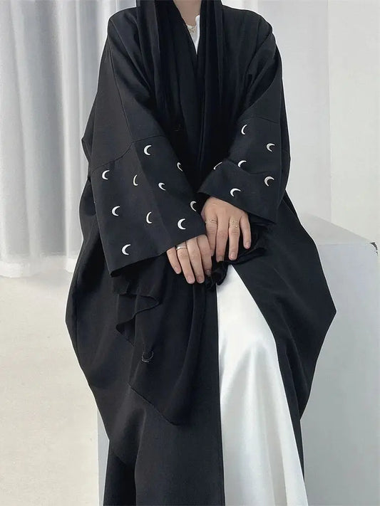 Ramadan Black Moon Abaya Kimono Kebaya Turkey Islam Muslim Modest Dress Damen Prayer Clothes Women Kaftans Robe Femme Musulmane.
