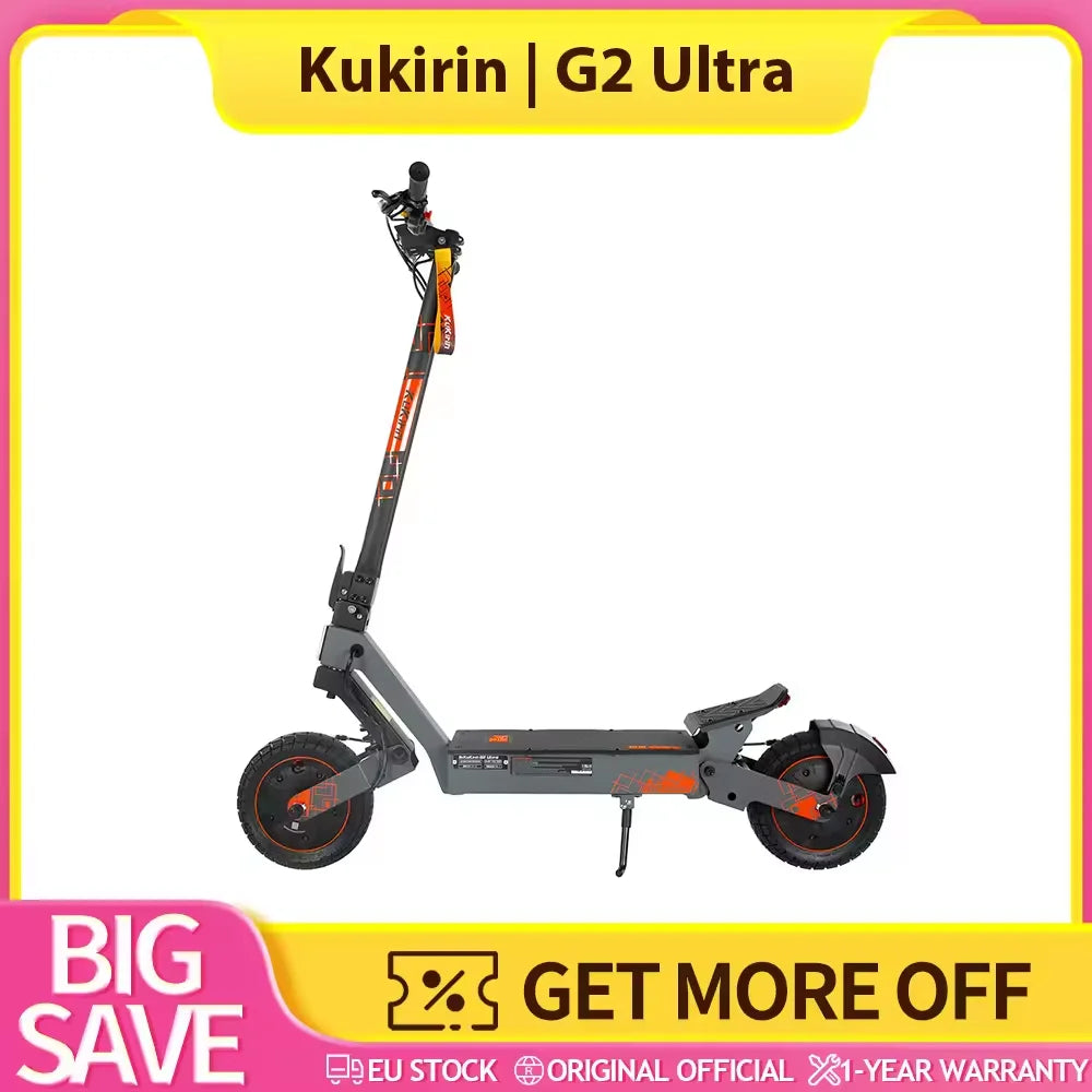 KuKirin G2 Ultra Folding Electric Scooter 800W * 2 Motor 48V 18Ah Battery 10 inch Tires 50 km/h Max Speed 55km Max Range IPX4.
