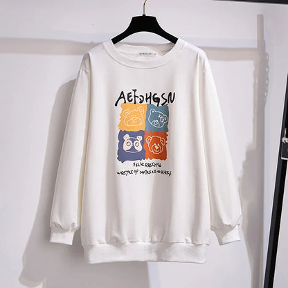 175Kg Plus Größe frauen Fehlschlag 170 Frühling Herbst Neue Lose Rundhals Cartoon Sweatshirt 6XL 7XL 8XL 9XL 10XL 11XL 6 Farben.
