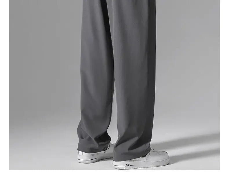 Herren-Freizeithose mit lockerer Passform, ultradünn, vielseitig, gerades Bein, sportlich, drapiert, Eisseidenhose, Sommer, leicht.