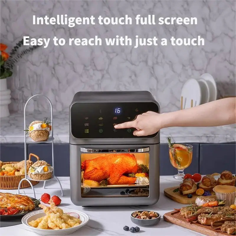 1350W Large Capacity Electric Air Fryers Oil-free Automatic Household Kitchen 360°Baking Convection Oven Deep Fryer without Oil.