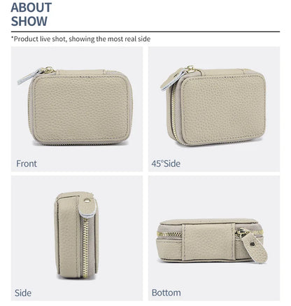 Lipsticks Case with Built-In Mirror Mini Cosmetic Bag Zipper Makeup Organizer Coin Pouch Travel Contact Lens Case Lipstick Purse.