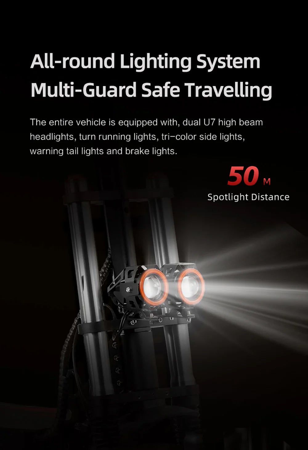 BOYUEDA S3-11 Electric Scooter, 120km Range, 85km/h Max Speed, 2*3000W Motor, 60V 38AH Battery,11-inch Tire,  LCD Display.