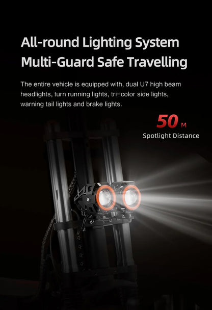 BOYUEDA S3-11 Electric Scooter, 120km Range, 85km/h Max Speed, 2*3000W Motor, 60V 38AH Battery,11-inch Tire,  LCD Display.