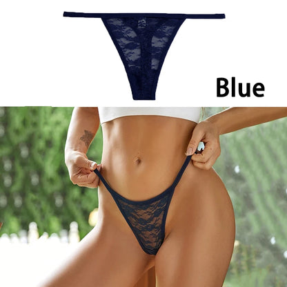 Lace Thong Sexy Panties G-string Low Waist Transparent Underwear Female Underpants Solid Intimates Lingerie Tangas Mujer M-XL.