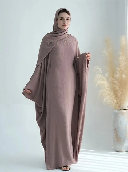 Ramadan Eid Baumwolle Leinen Khimar Abaya Set Dubai Muslim Sets Hijab Kleid Kaftan Abayas Kaftan Marocain Femme Vestidos Para Mujer