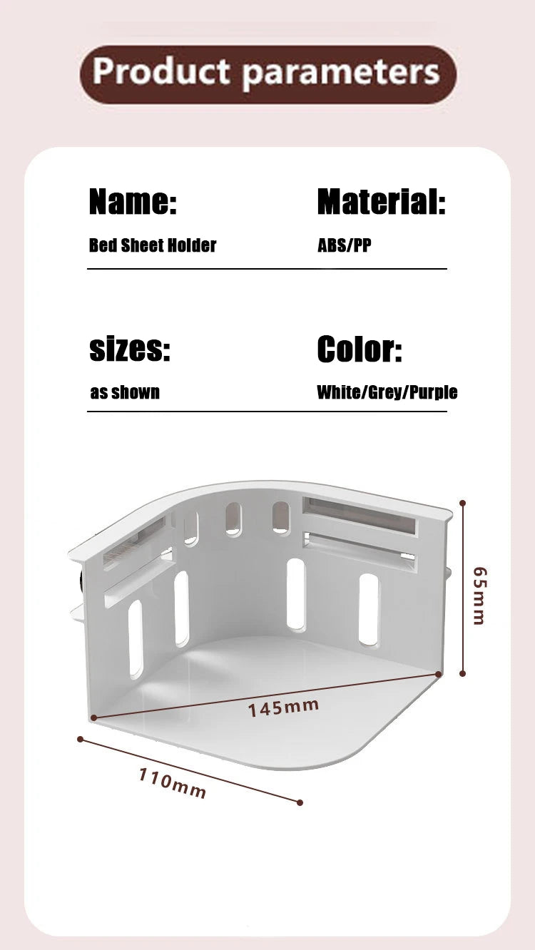 4Pcs Bed Sheet Holder Sheet Ties Multifunctional use Heavy Duty Bedsheet Corner Tightener Clip Bedspread fixing.